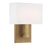 WAC Lighting WS-13107-AB 7" 5.5W LED Manhattan Wall Sconce, 2700K Color Temperature, 90 CRI, 280 Lumens, Aged Brass