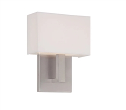 WAC Lighting WS-13107-BN 7" 5.5W LED Manhattan Wall Sconce, 2700K Color Temperature, 90 CRI, 280 Lumens, Brushed Nickel