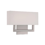 WAC Lighting WS-13115-BN 15" 10W LED Manhattan Wall Sconce, 2700K Color Temperature, 90 CRI, 840 Lumens, Brushed Nickel