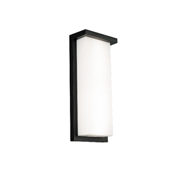 WAC Lighting WS-W190114-30-BK 14" Vega Tall LED Outdoor Wall Sconce, 3000K Color Temperature, 90 CRI, 1050 Lumens, Black