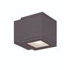 WAC Lighting WS-W2504-BZ 16W Rubix Single LED Wall Mount, 3000K Color Temperature, 90 CRI, 750 Lumens, Bronze
