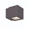 WAC Lighting WS-W2505-BZ 30W Rubix Double LED Wall Mount, 3000K Color Temperature, 90 CRI, 1400 Lumens, Bronze