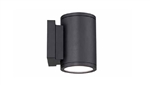 WAC Lighting WS-W2604-BK 6.5" Tube Double LED Light Outdoor Wall Sconce, 16W, 800 Lumens, 3000K Color Temperature, 90 CRI, Black