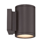 WAC Lighting WS-W2604-BZ 6.5" Tube Double LED Light Outdoor Wall Sconce, 16W, 800 Lumens, 3000K Color Temperature, 90 CRI, Bronze