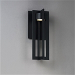 WAC Lighting WS-W48616-BK 12W 16" Chamber Outdoor LED Wall Sconce, 3000K Color Temperature, 90 CRI, 1000 Lumens, Black