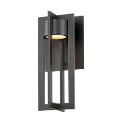 WAC Lighting WS-W48620-BK 18W 20" Chamber Outdoor LED Wall Sconce, 3000K Color Temperature, 90 CRI, 1600 Lumens, Black