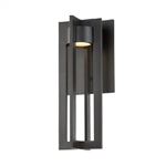 WAC Lighting WS-W48625-BK 22W 25" Chamber Outdoor LED Wall Sconce, 3000K Color Temperature, 90 CRI, 1800 Lumens, Black