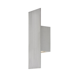 WAC Lighting WS-W54614-AL 11W 14" Icon LED Outdoor Wall Sconce, 3000K Color Temperature, 90 CRI, Brushed Aluminum