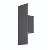 WAC Lighting WS-W54614-BL 11W 14" Icon LED Outdoor Wall Sconce, 3000K Color Temperature, 90 CRI, Black