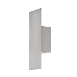 WAC Lighting WS-W54620-AL 11W 20" Icon LED Outdoor Wall Sconce, 3000K Color Temperature, 90 CRI, Brushed Aluminum