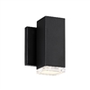 WAC Lighting WS-W61806-BK 9W 6" Block LED Outdoor Wall Sconce, 3000K Color Temperature, 90 CRI, Black