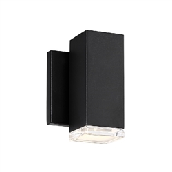 WAC Lighting WS-W61806-BK 9W 6" Block LED Outdoor Wall Sconce, 3000K Color Temperature, 90 CRI, Black