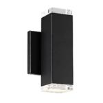 WAC Lighting WS-W61808-BK 15W 8" Block LED Outdoor Wall Sconce, 3000K Color Temperature, 90 CRI, Black