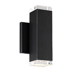 WAC Lighting WS-W61808-BK 15W 8" Block LED Outdoor Wall Sconce, 3000K Color Temperature, 90 CRI, Black