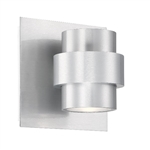 WAC Lighting WS-W64906-AL 6.5W 6" Barrel LED Outdoor Wall Sconce, 3000K Color Temperature, 90 CRI, Brushed Aluminum