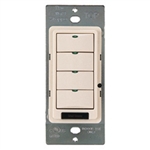 Wattstopper LMPS-104-LA DLM 4-Button Partition Switch, Light Almond