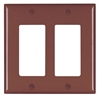 Wattstopper TP262 Thermoplastic 2-Gang Decorator Wall Plate, Brown