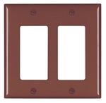Wattstopper TP262 Thermoplastic 2-Gang Decorator Wall Plate, Brown
