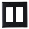 Wattstopper TP262BKCC12 Thermoplastic 2-Gang Decorator Wall Plate, Black