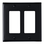 Wattstopper TP262BKCC12 Thermoplastic 2-Gang Decorator Wall Plate, Black