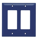 Wattstopper TP262BL Thermoplastic 2-Gang Decorator Wall Plate, Blue