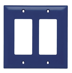 Wattstopper TP262BL Thermoplastic 2-Gang Decorator Wall Plate, Blue