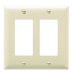Wattstopper TP262ICC30 Thermoplastic 2-Gang Decorator Wall Plate, Ivory