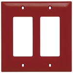 Wattstopper TP262RED Thermoplastic 2-Gang Decorator Wall Plate, Red