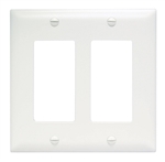 Wattstopper TP262WCC30 Thermoplastic 2-Gang Decorator Wall Plate, White