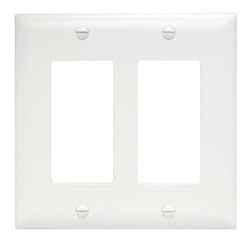 Wattstopper TP262WCC30 Thermoplastic 2-Gang Decorator Wall Plate, White