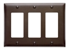 Wattstopper TP263 Thermoplastic 3-Gang Decorator Wall Plate, Brown