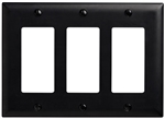 Wattstopper TP263BK Thermoplastic 3-Gang Decorator Wall Plate, Black