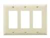 Wattstopper TP263I Thermoplastic 3-Gang Decorator Wall Plate, Ivory