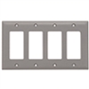 Wattstopper TP264GRY Thermoplastic 4-Gang Decorator Wall Plate, Gray