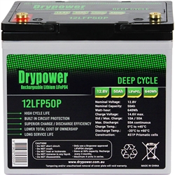 12LFP50P - Drypower 12.8V 50Ah Lithium Iron Phosphate (LiFePO4)