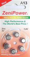 ZeniPower A312 Zinc Air, 60 Cells