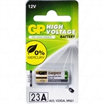 23A, GP23A Alkaline Battery Replaces 1811A, 23A, 8F10R, 8LR32, 8LR932, A21, A23, BAT012, E23A, EL12, GP23A, K23A, L1028, LR23A, LRV08, MN21, MN23, MS21, N21, RV08, V23GA, VR22