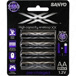 Sanyo XX four pack by eneloop technology rechargeable AA battery