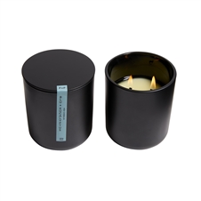 Blu Eucalyptus 2 Wick Candle In Black vessel W/Lid 10oz. Ctn. 6