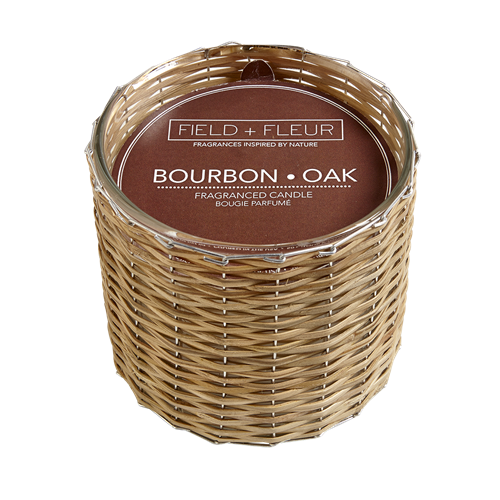 Bourbon Oak Handwoven Candle 2 Wick 12oz. Ctn. 6