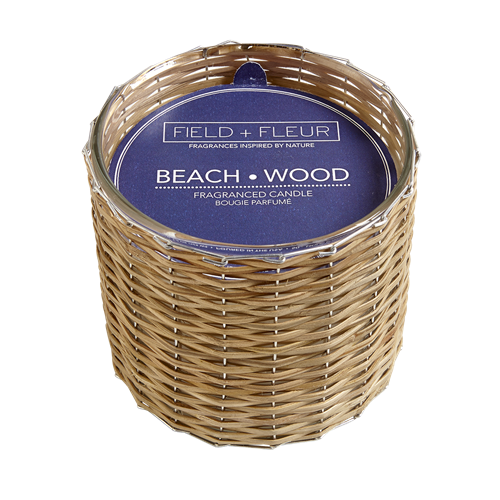 Beach Wood Handwoven 2 Wick Candle 12oz. Ctn. 6