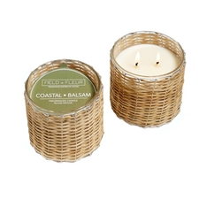 Coastal Balsam 2 Wick Hand Woven Glass Candle 12oz Ctn 6