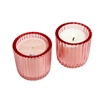 Coconut Rose' 1 Wick Colored Glass Candle 8oz Ctn.6