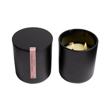 Coconut Rose' 2 wick candle in black vessel w/lid 10oz. ctn. 6