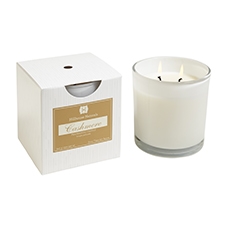 Cashmere 2 Wick candle in white glass W/box 12oz. Ctn. 6