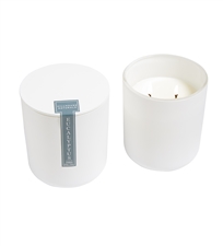 Eucalyptus 2 Wick Candle in White vessel w/lid 10oz. Ctn. 6