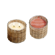 Grapefruit Pomelo 2 wick handwoven candle  12oz. Ctn. 6