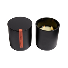 Grapefruit Pomelo 2 Wick Candle In Black Glass W/Lid 10oz. Ctn. 6