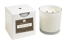 Fresh Linen 2 Wick White Candle W/Box 12oz.Ctn. 6