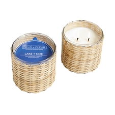 Lake Side 2 Wick Handwoven Candle 12oz  Ctn: 6